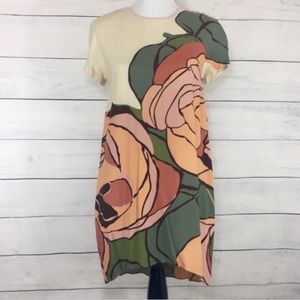 Hoss Intropia Abstract Rose Floral Print Dress
